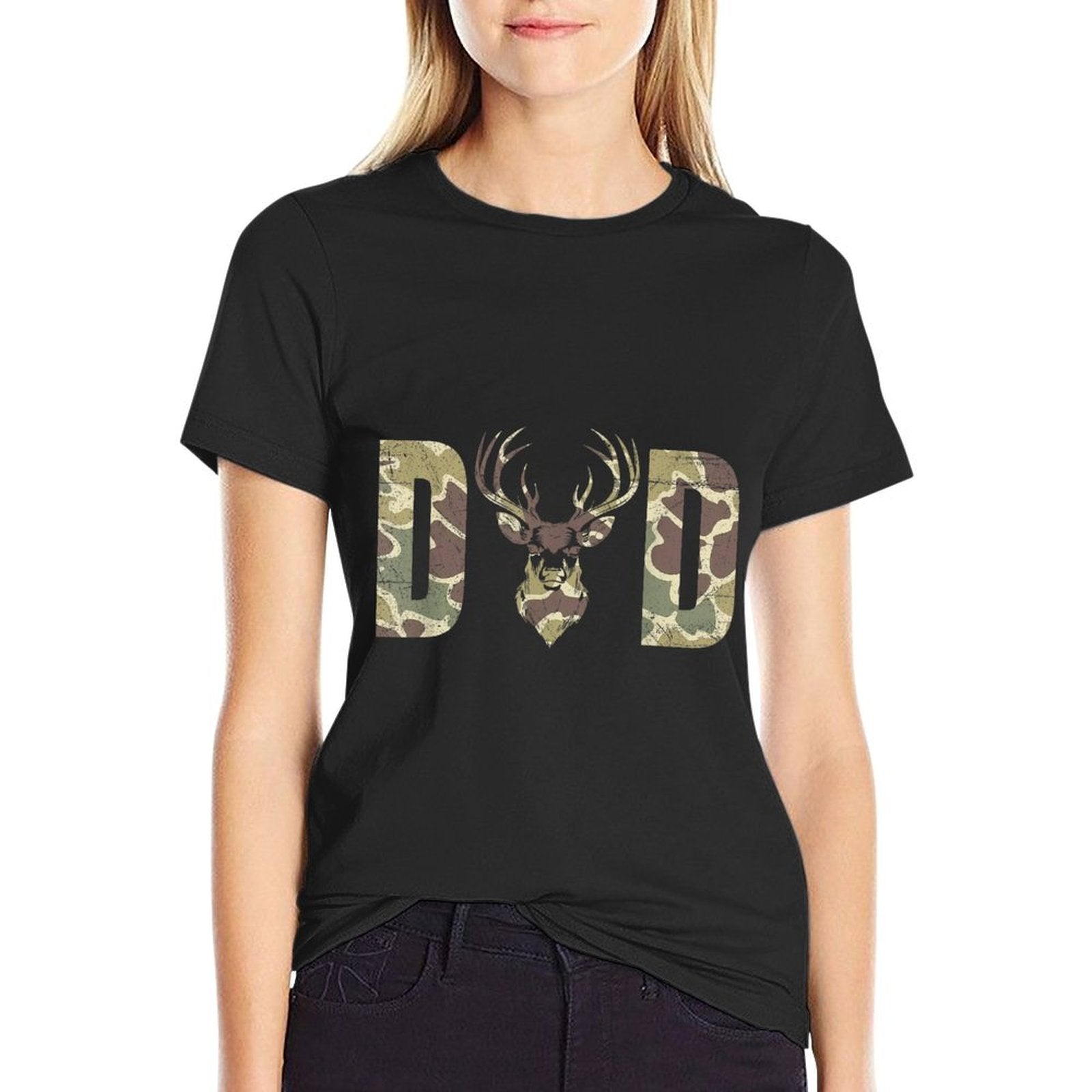 Old School Camo Dad Hunting, Camouflage Deer Father's Day T-Shirt