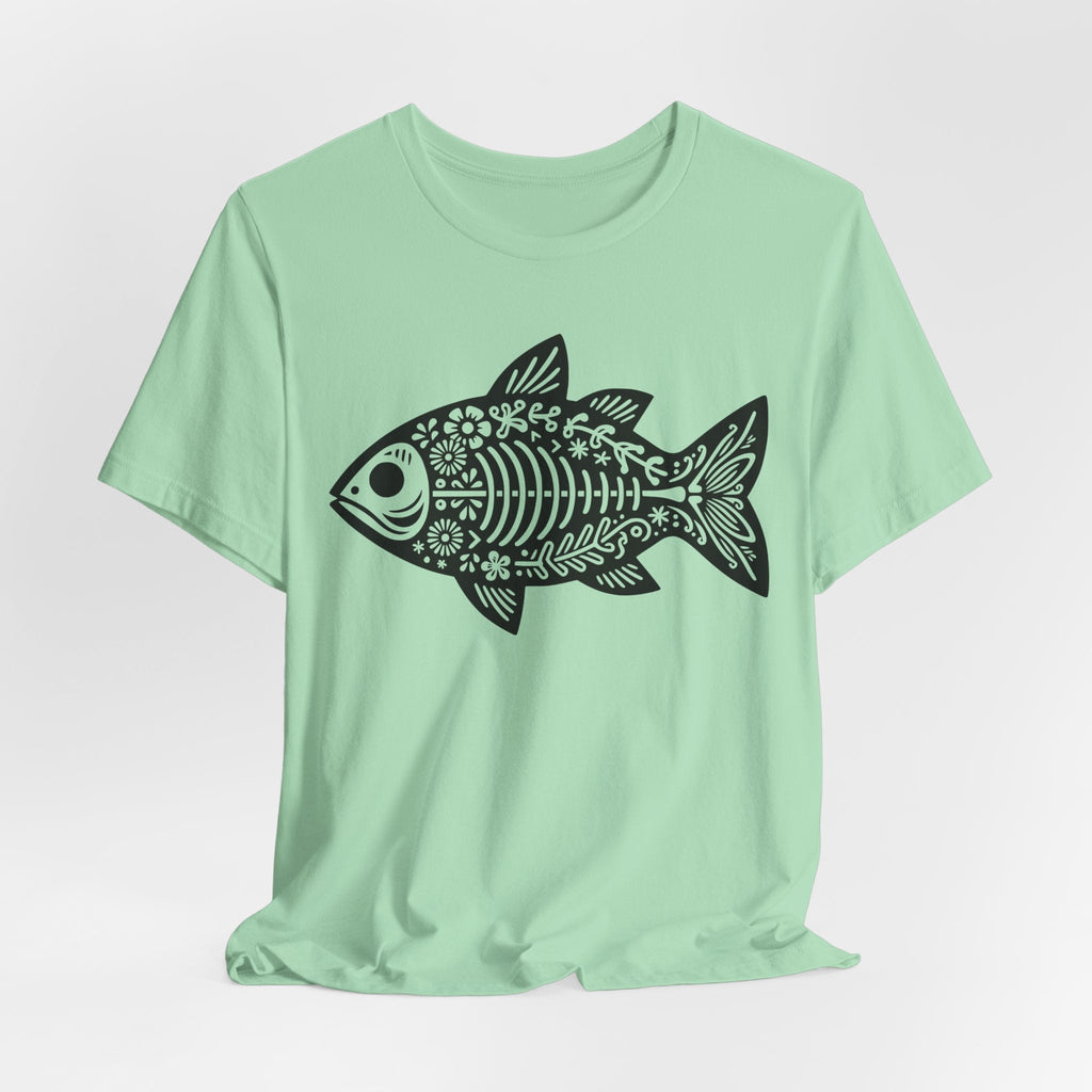 Mexican Flora Fish Skeleton — Unisex Cotton Tee