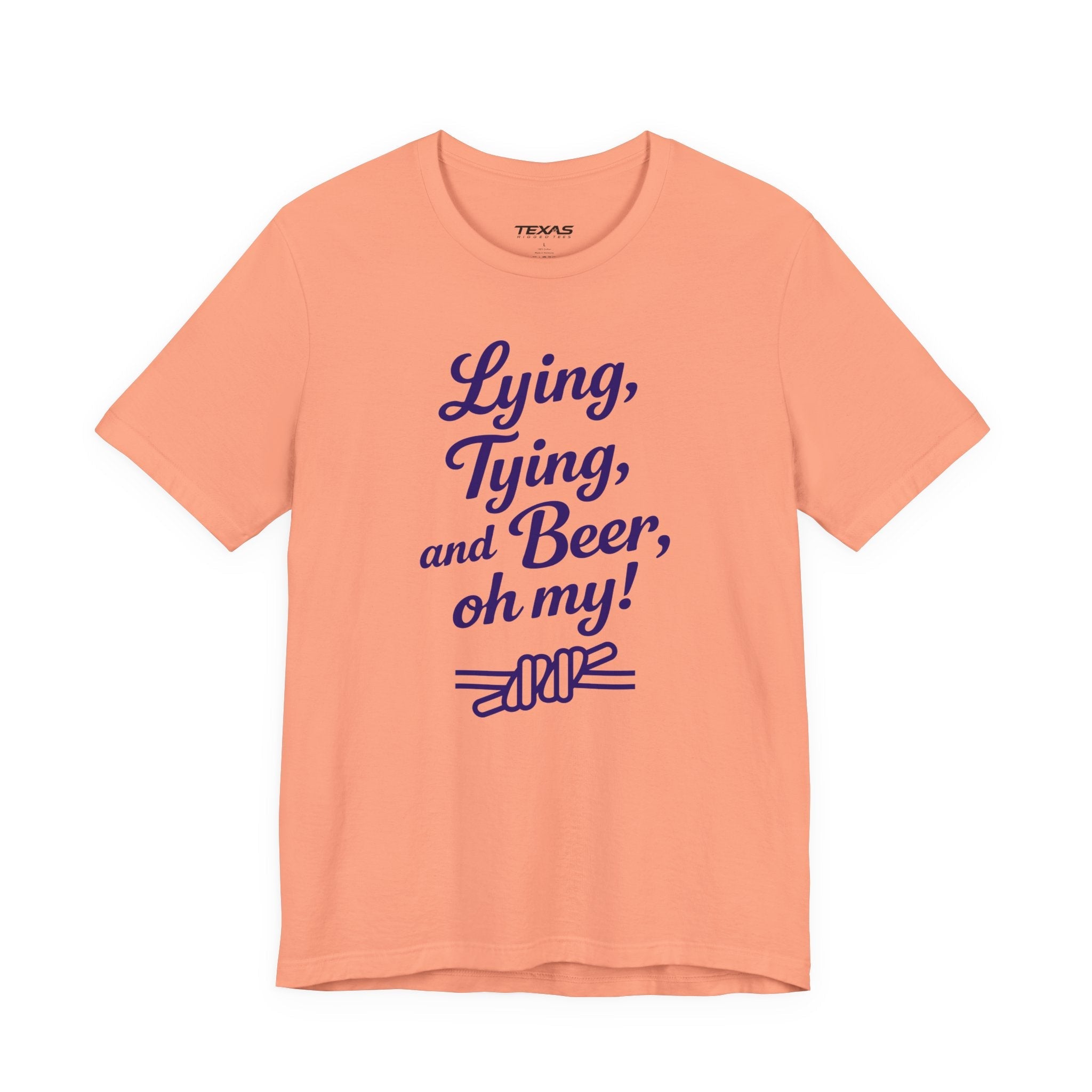 Lying, Tying, and Beer, Oh My! — Unisex Cotton Tee