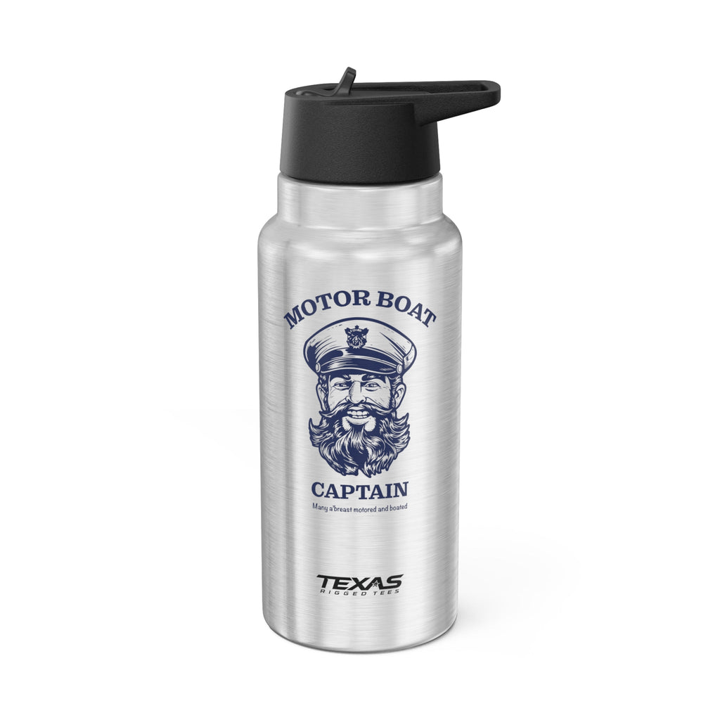 Motor Boat Captain — 32oz Stainless Steel Tumbler (with inner straw)