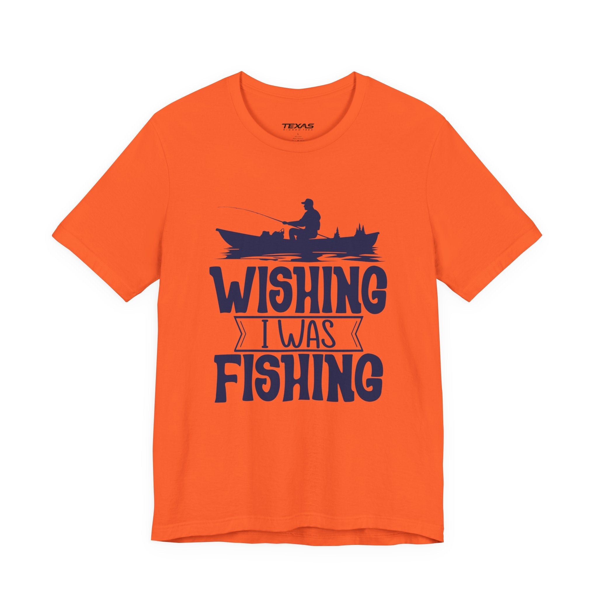 Wishing I Was Fishing (Boat Edition) — Unisex Cotton Tee