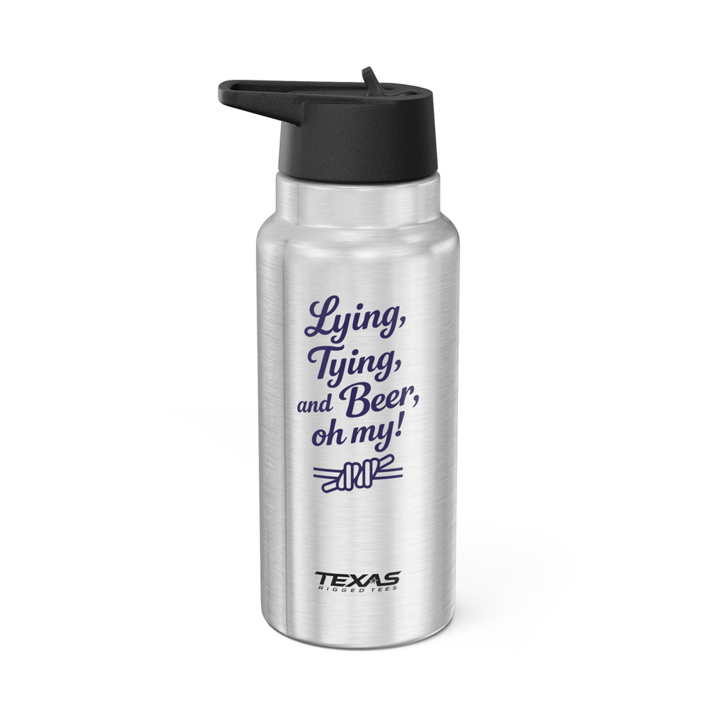 Lying, Tying, and Beer, Oh My! — 32oz Stainless Steel Tumbler (with inner straw)
