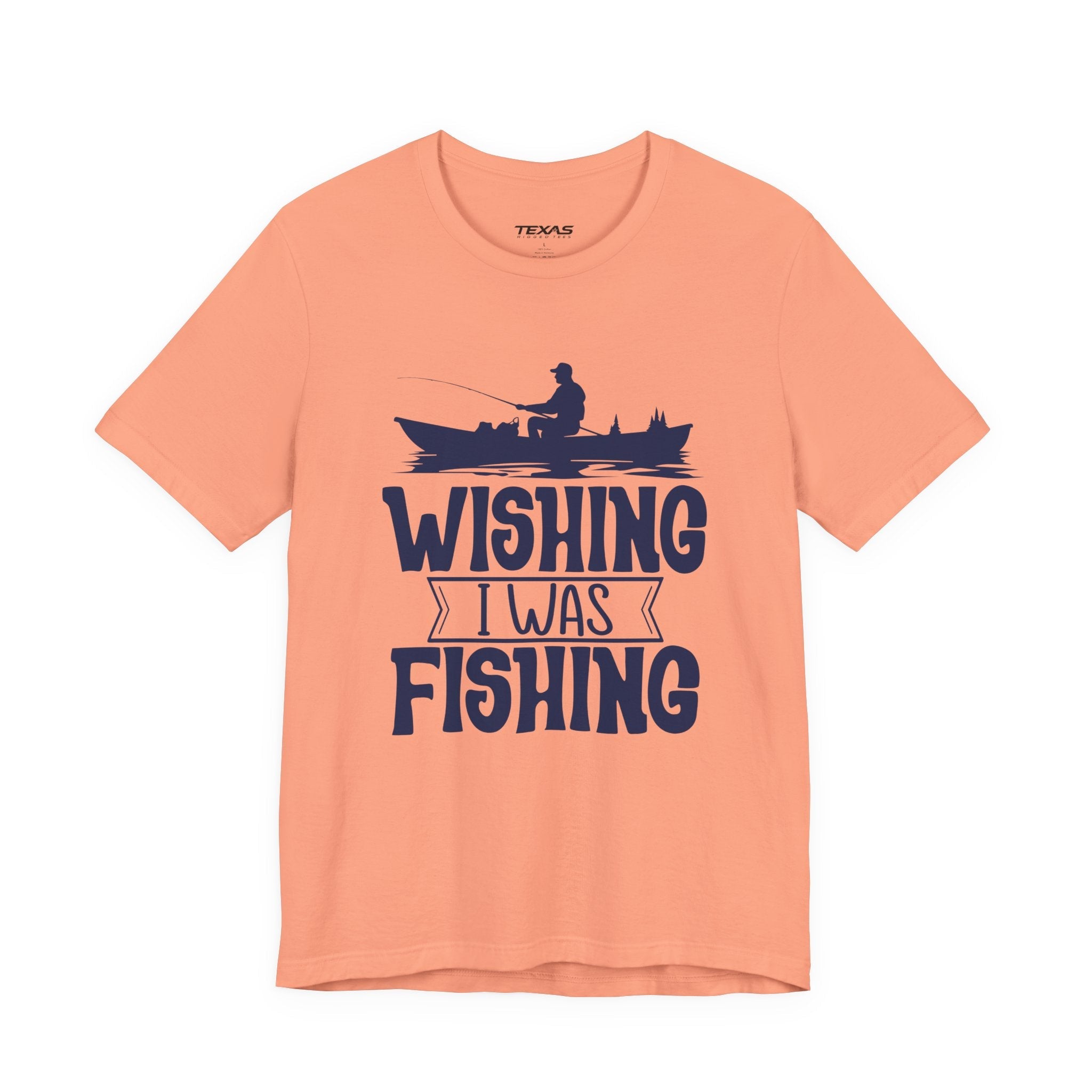 Wishing I Was Fishing (Boat Edition) — Unisex Cotton Tee