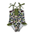 Straps duck camo hunting girls one piece swimsuit